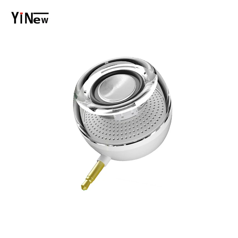 

Portable HIFI 3D Speaker Surround 3.5mm Aux Audio Jack Mini Wireless Round Shape Powerful Crystal Boombox for Smart Phone Tablet
