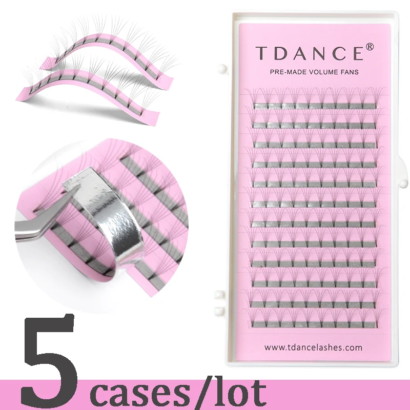 

TDANCE 5tary/lot Short Stem Premade fans 3d/4d/5d/6d/7d Lashes Russian Volume Eyelash Extensions Faux Mink Lash Extension