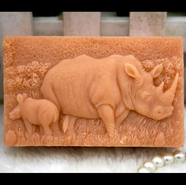 

Mold Silicone Handmade Animals Soap Mould Food Grade Mold Rhinoceros Pattern Soaps Molds Aroma Stone Moulds Silicone Rubber PRZY