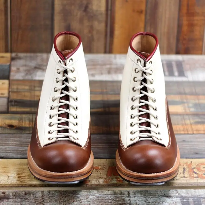 Sipriks/мужские ковбойские ботинки; импортные ботильоны из телячьей кожи; цвет белый, коричневый; прошитая обувь с высоким берцем; Повседневная обувь; размер 45
