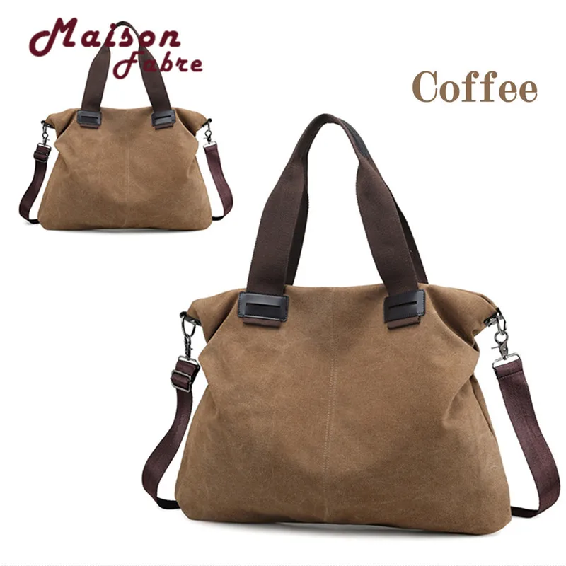 HB High Quality Women Coffee Classic retro Canvas durable Casual Totes Vintage Female Hobos Single Shoulder