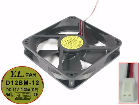Emacro для y.l вентилятор D12BM-12 DC 12V 0.3A 120x120x25 мм 2-провод Сервер площади вентилятора