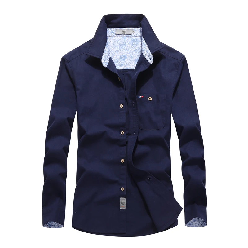 Navy Blue YIHUAHOO Повседневная рубашка Для мужчин Демисезонный платье с длинными рукавами рубашка многокарманный Военный Армия Cargo хлопковая рубашка Для мужчин BBZD-3118 - Цвет: Navy Blue