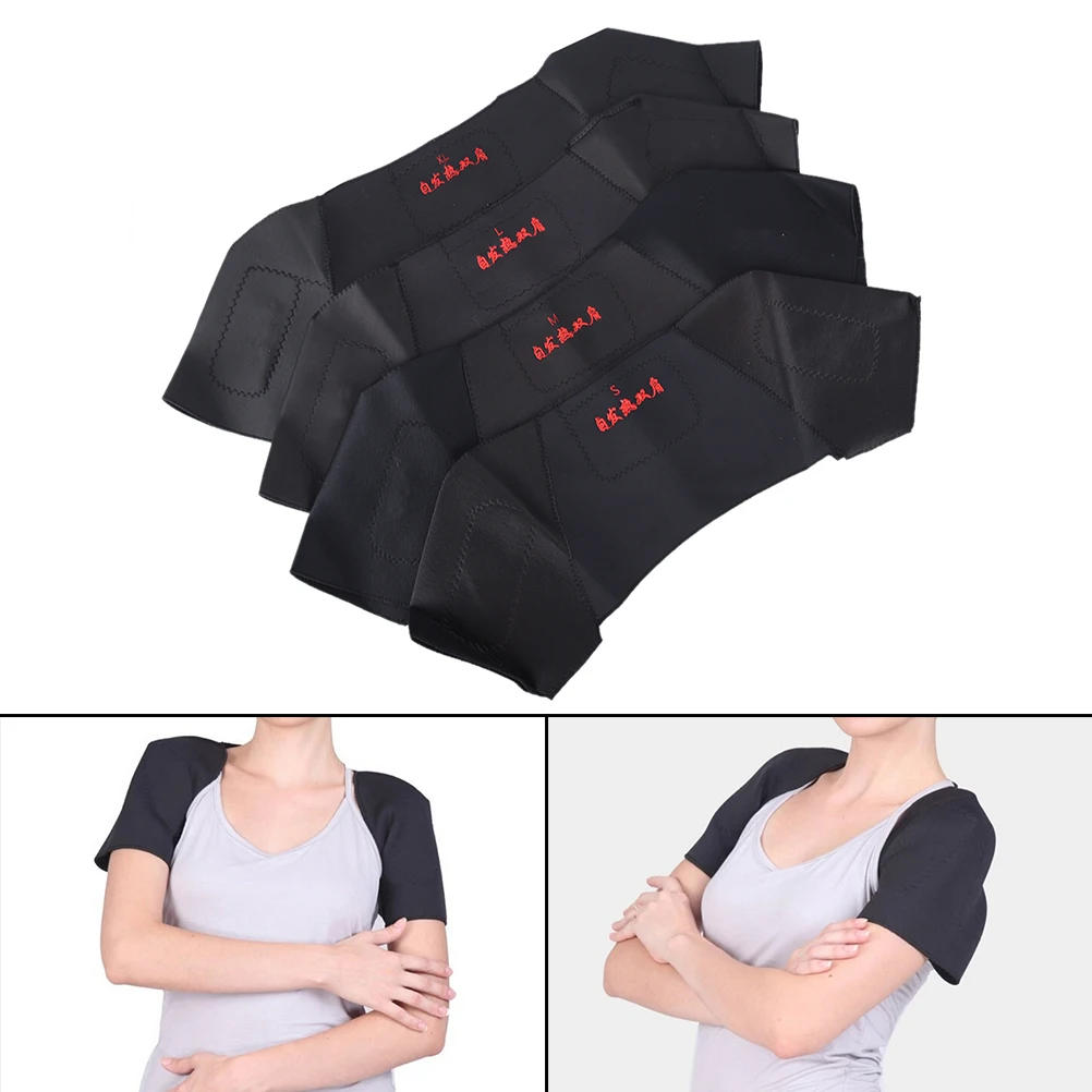 

Breathable Gym Sports Care Adjustable Single Shoulder Support Wrap Belt Band Pads Black Bandage Back Brace Guard Strap