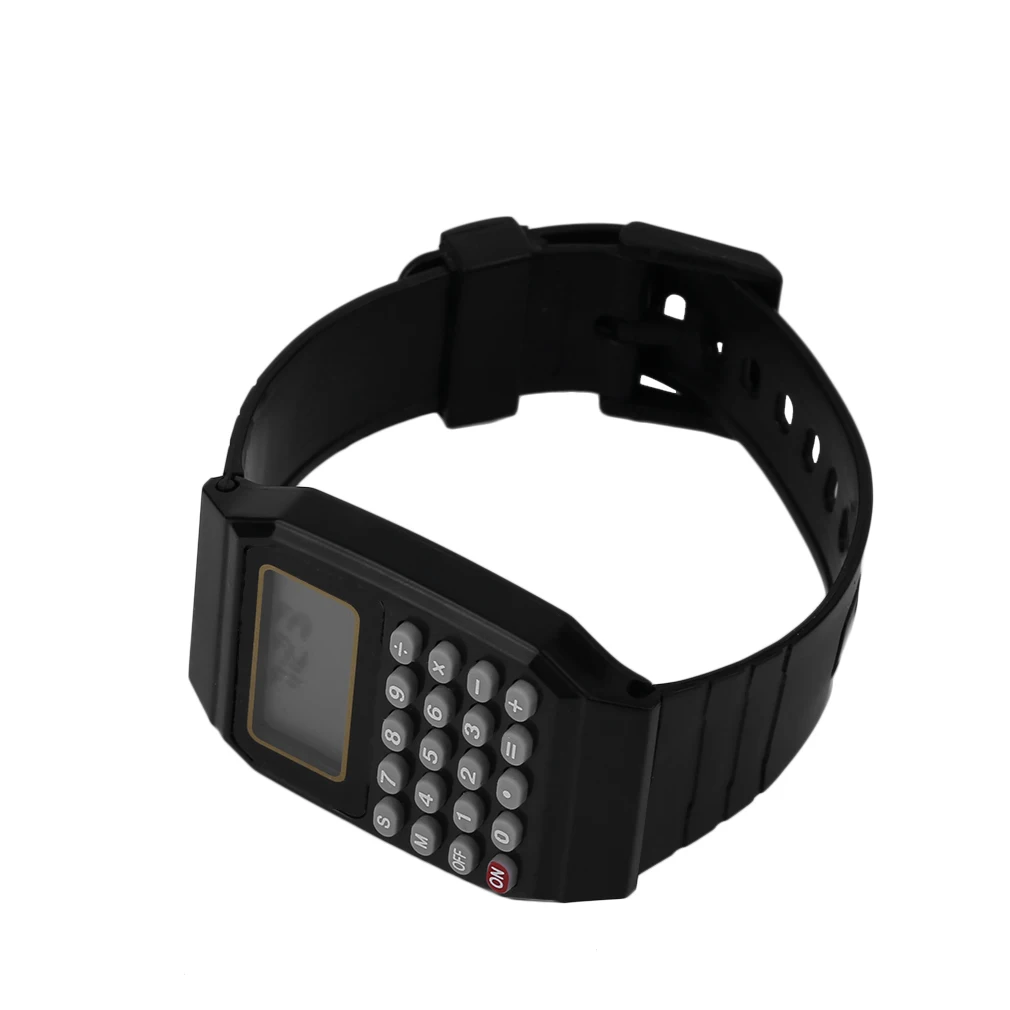 

Practical Children Calculator Digital Watch Black Color Silicone Comfortable Wear Calculator Wrist Watch Health Sleep Watchband