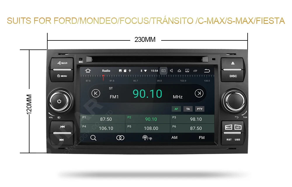 Top Isudar Car Multimedia Player GPS Android 8.0 2 Din Stereo System Radio For Ford/Focus/Mondeo/Kuga Octa Core Wifi Microphone DVR 8