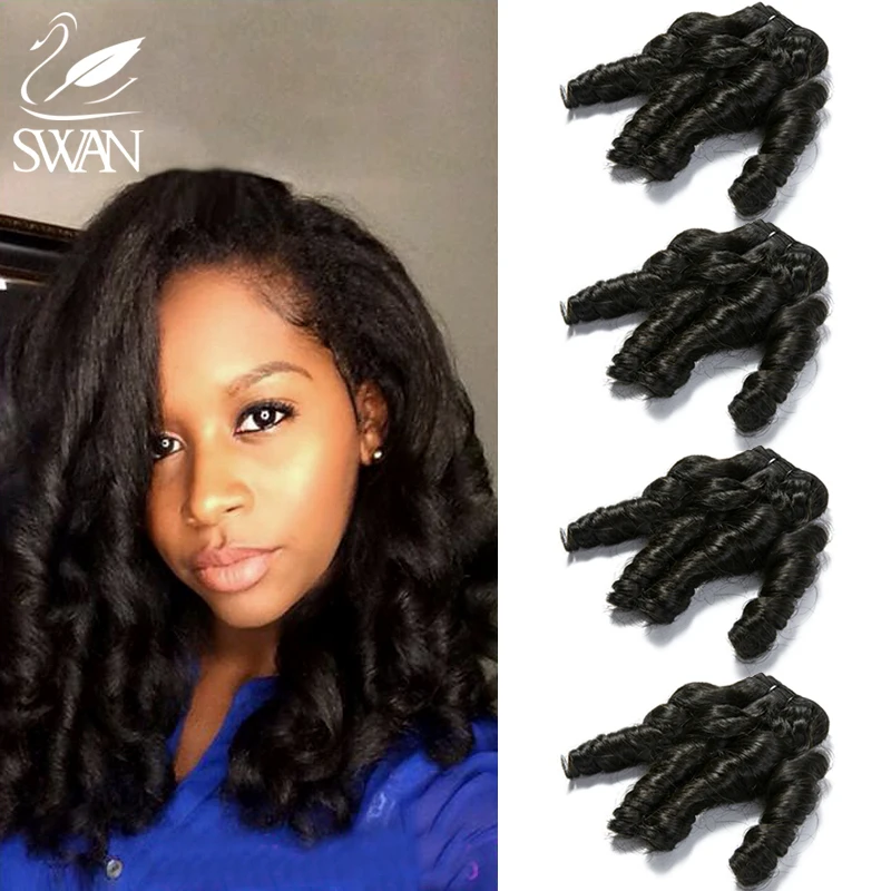 SWAN Unprocessed 9A Brazilian Hair Products Fummi Virgin 4 Bundles Human Weave Soft Pure Color SYFM-St3 |