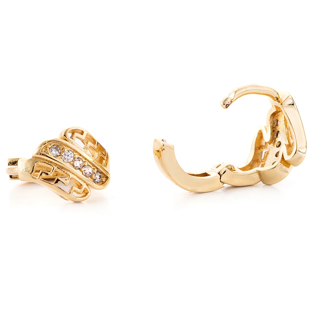 

Fashion Geometric Shape Small Huggie Hoop Earrings For Womens Girls Gold Color Zirconia Crystal Stone Earing Wedding Jewelry
