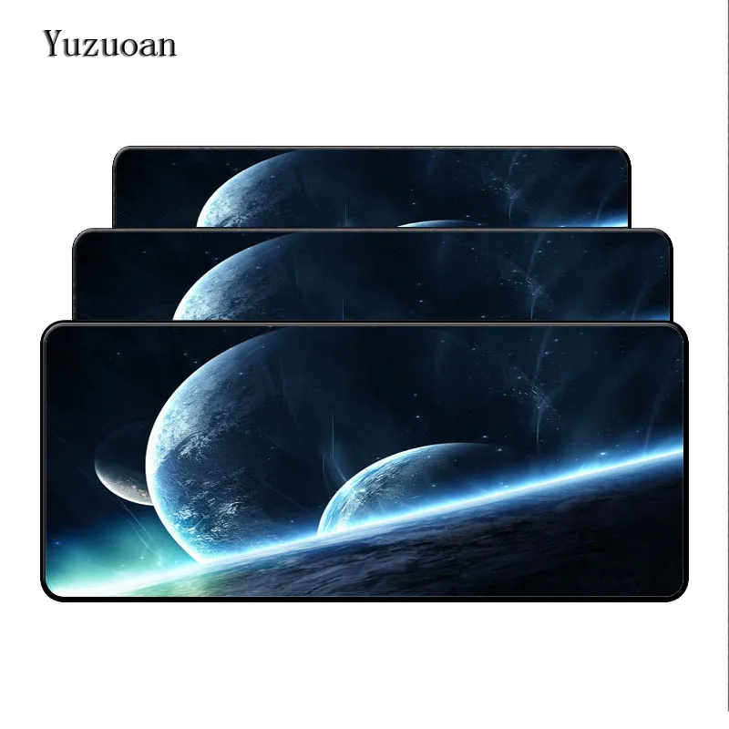 Yuzuoan Large Gaming Mouse pad Mousepad Star Space Waterproof Extended Lock Edge Computer Desk Notb