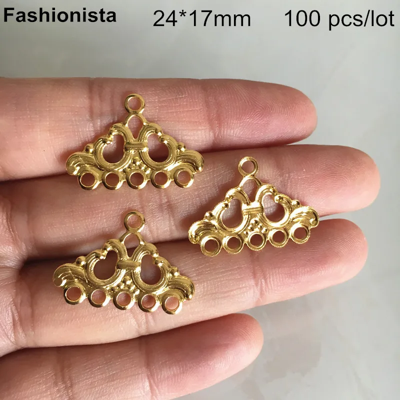 100 pcs Multi loop Charm Connectors,Gold color 1 to 5 Connectos For