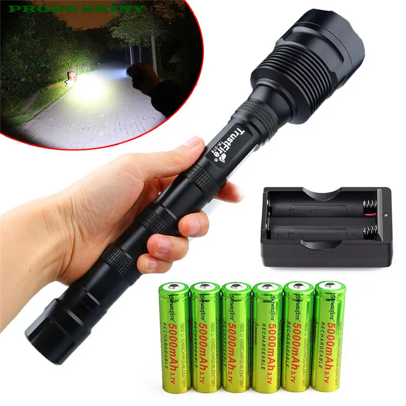 

HOT!!! TrustFire 3X XML T6 18000LM LED Flashlight Torch + 6x 18650 Battery+Charger Free Shipping #NN01