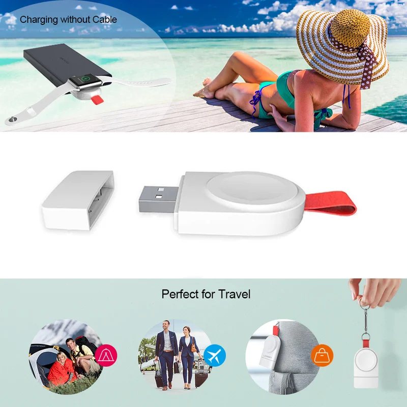 

Smart Watch Portable Mini Wireless Charger for Apple watch 2 3 4 Dock Adapter Fast Charging Power Charger Wireless Charging Base