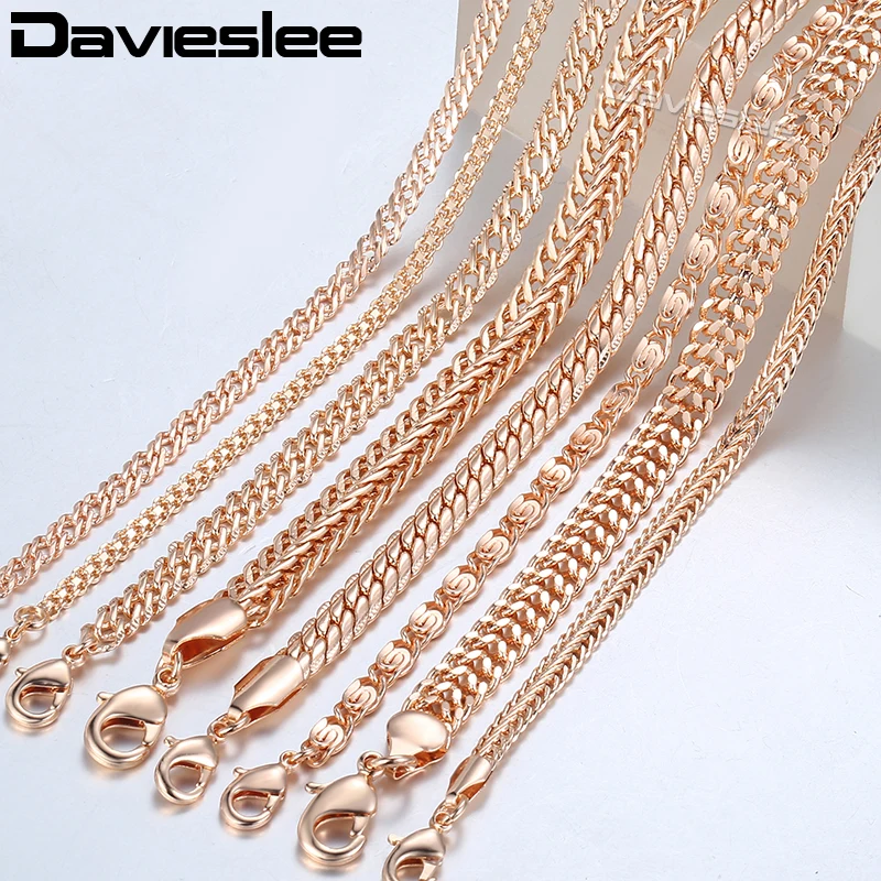 20cm Chains Bracelets for Women 585 Rose Gold Filled Womens Bracelet