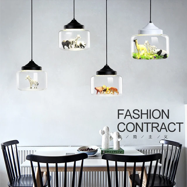 Moderne led hanglampen glas Ingebouwde verschillende kleine dieren ... Moderne led hanglampen glas Ingebouwde verschillende kleine dieren ...