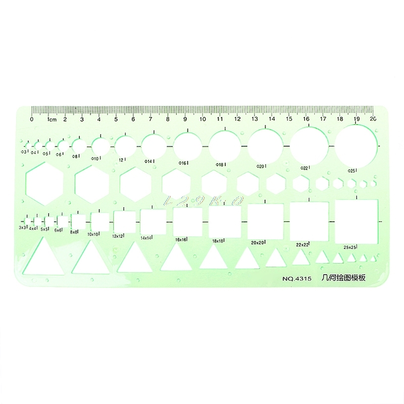  Plastic Ruler Geometric Plastic Circles Squares Hexagons Triangle Template Ruler Drawing 