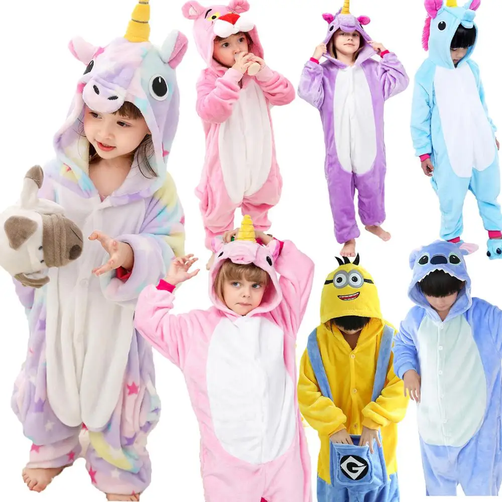 

Children Flannel Pajamas Kids Winter Sleepwear Boys Onesies Girl Pajama Set Kigurumi Unicorn Pikachu Panda Giraffe Animal Pyjama