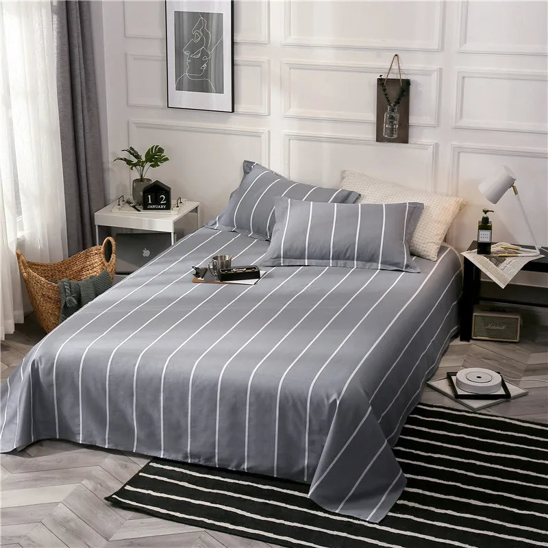 

Black Stripe Printed Bedding Set Of Three Comfortable And Soft Sheets + Pillowcase 15 Styles Of Optional Home Textiles