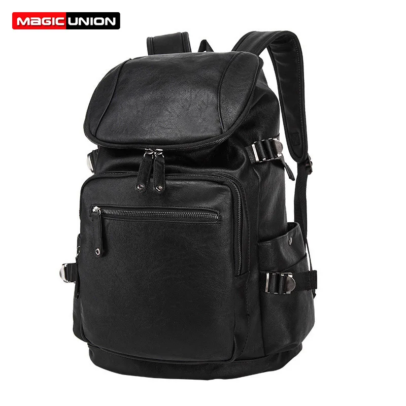 MAGIC UNION nuevo cuero hombres Mochila de viaje Casual bolsas de aceite de cera bolsos de cuero del ordenador portátil estilo de la Universidad mochilas Mochila Zip hombres MAGIC UNION nuevo cuero hombres Mochila de viaje Casual bolsas de aceite de cera bolsos de cuero del ordenador portátil estilo de la Universidad mochilas Mochila Zip hombres