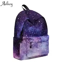 Aelicy подростков обувь для девочек Школьный рюкзак звездное пространство вселенной печати холст колледж студентов рюкзаки роскошные для