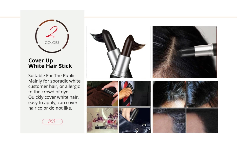 Бренд VDW одноразовые для волос краситель ручка черный коричневый покрытие цвет волос изменить крем-палочка временное покрытие белый волос губная помада инструменты