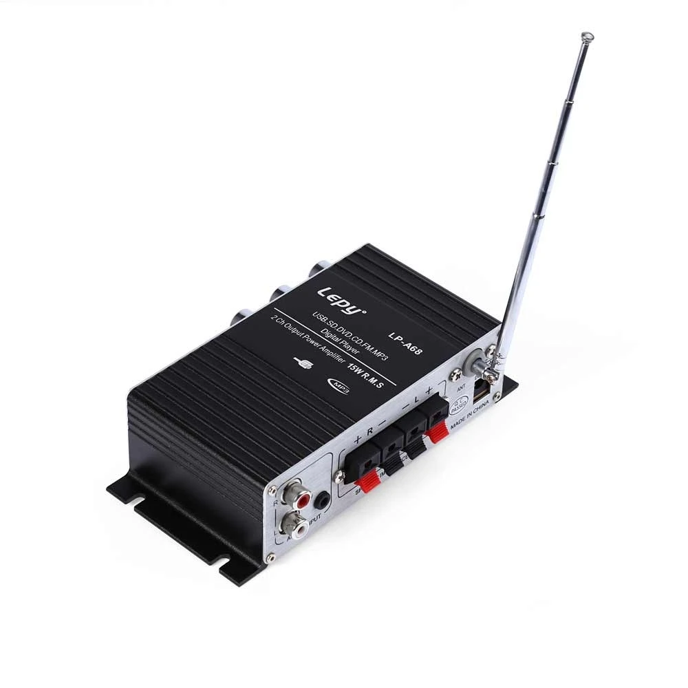 LP A68 HiFi 12В автомобильный усилитель мощный стерео аудио FM радиосабвуфер Поддержка