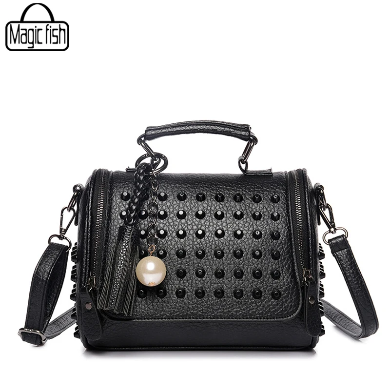 

Fashion Medium Women Bag Shoulder Bags Casual Women Messenger Bags Rivet Women Leather Handbags Design Female Tote Bag A2312