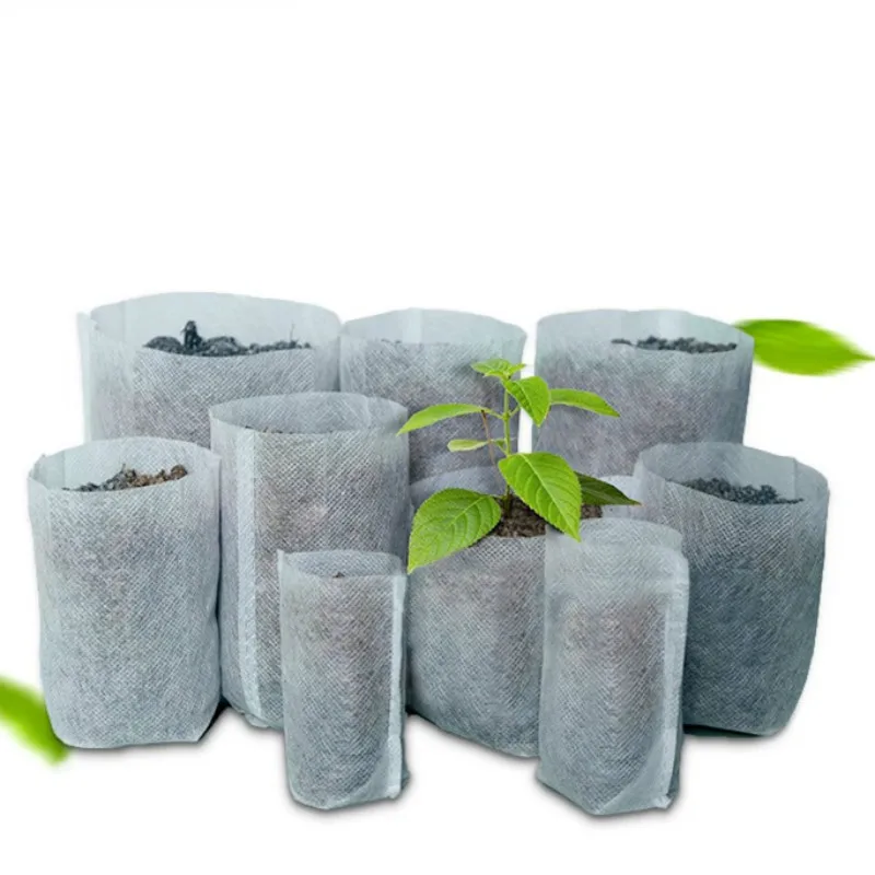 1set=100Pcs! New non-woven fabric seedling bag 8*10cm nursery pocket for garden tool potato planting grow bag Nursery Pots