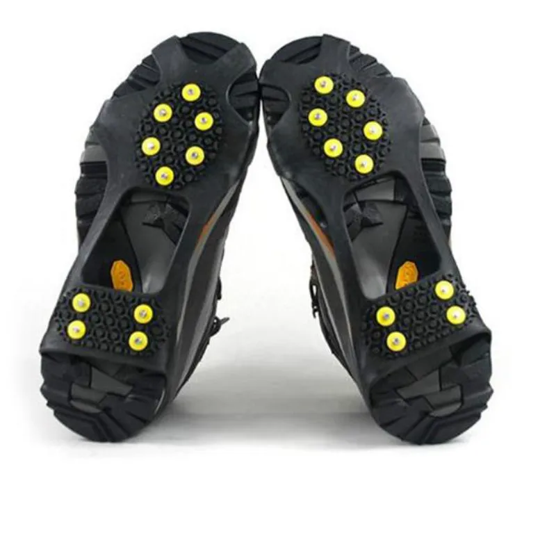 

1 Pair Hot Sale 10 Studs Anti-Skid Snow Ice Climbing Shoe Spikes Grips Crampons Cleats Overshoes Winter Climbing Shoes Cover