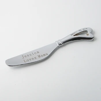 

200pcs Creative "spread the love" stainless steel heart butter knife wedding favors and party gifts guest