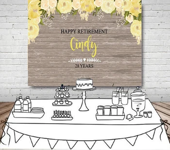 

custom Retirement Rustic Floral Dessert Table photography backgrounds High quality Computer print party photo backdrop