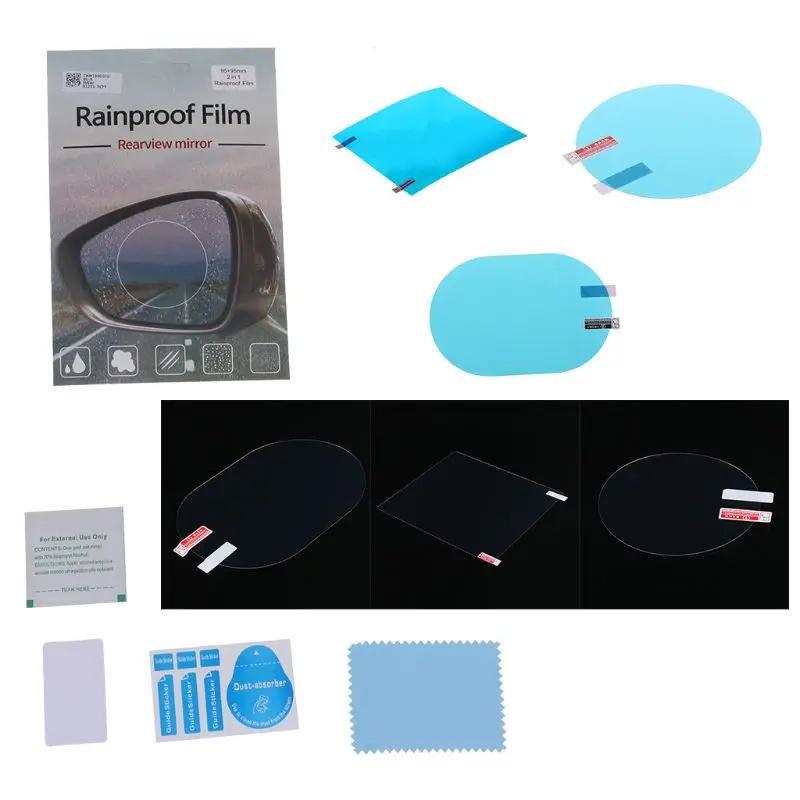 

2PCS Car Rearview Mirror Protective Film Anti Fog Window Clear Rainproof Rear View Mirror Protective Soft Film Side Window Film