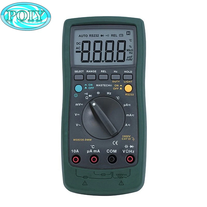 

Mastech MS8226 DMM 3 3/4 Digital Multimeter Auto Range Capacitance Resistance Temperature Tester Meters With Backlight