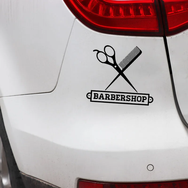 YJZT 14 9 см * 13 интересные виниловые ножницы с логотипом Barbershop мотоциклетная