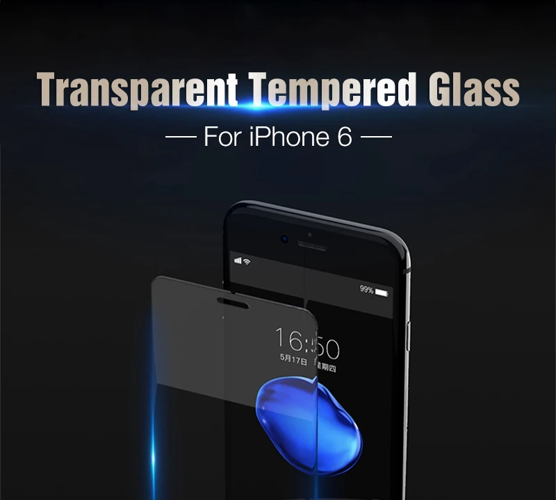 Hisomone High Quality Tempered Glass For iphone 6 6s Screen Protector For iphone 7 Plus Glass For iPhone 8 Plus X 5 4 4S Film