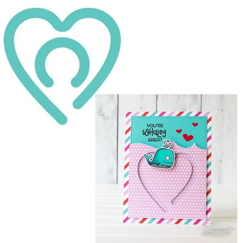 

Love Heart Open Line Frame Shape Metal Cutting Dies Stencil Scrapbook Album Embossing For Gift Card Making Handcraft 2019 New
