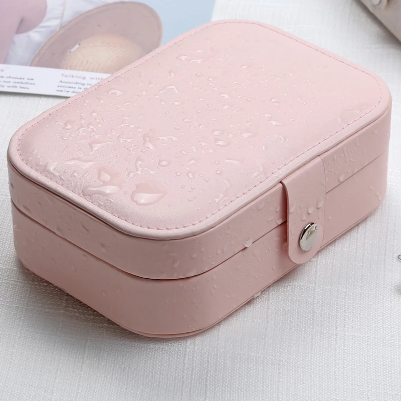 Lady PU Leather Jewelry Box Storage Box Ring Display Case Portable Jewelry Organizer for Necklaces Joyeros Organizador De Joyas