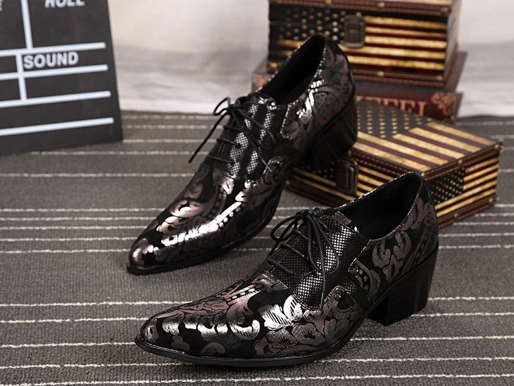 Золото печати мужская обувь Vestir Кружево на шнуровке свадебные туфли Для мужчин формальные Мужские кожаные туфли Лифт Мужская модельная обувь Обувь шнурованная для женщин