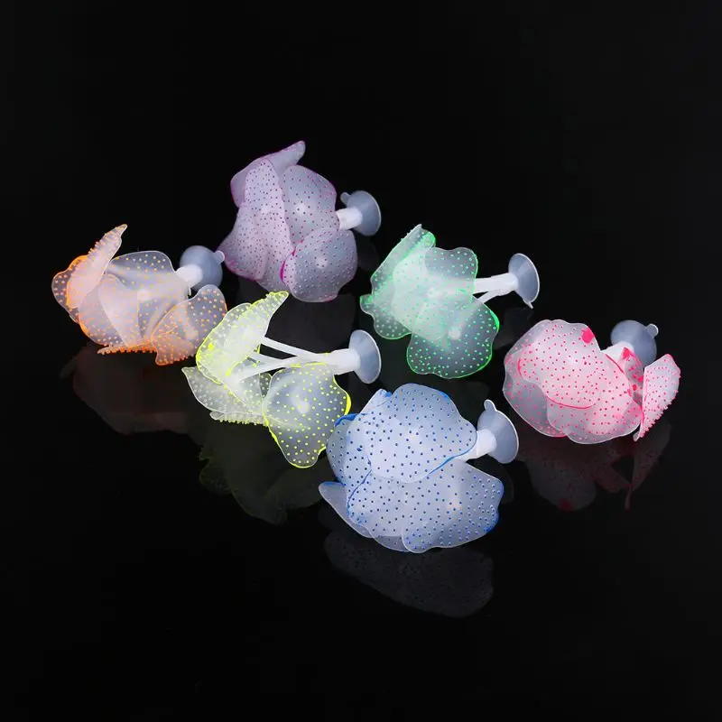Аквариум светящиеся искусственные Медузы силиконовые Имитация водных растений флуоресцентные Медузы аквариумный Декор