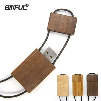 

real capacity USB flash drive wooden pendrive 64GB 32GB 16GB 8GB 4GB magnet usb stick memory USB 2.0 Lanyard pen drive