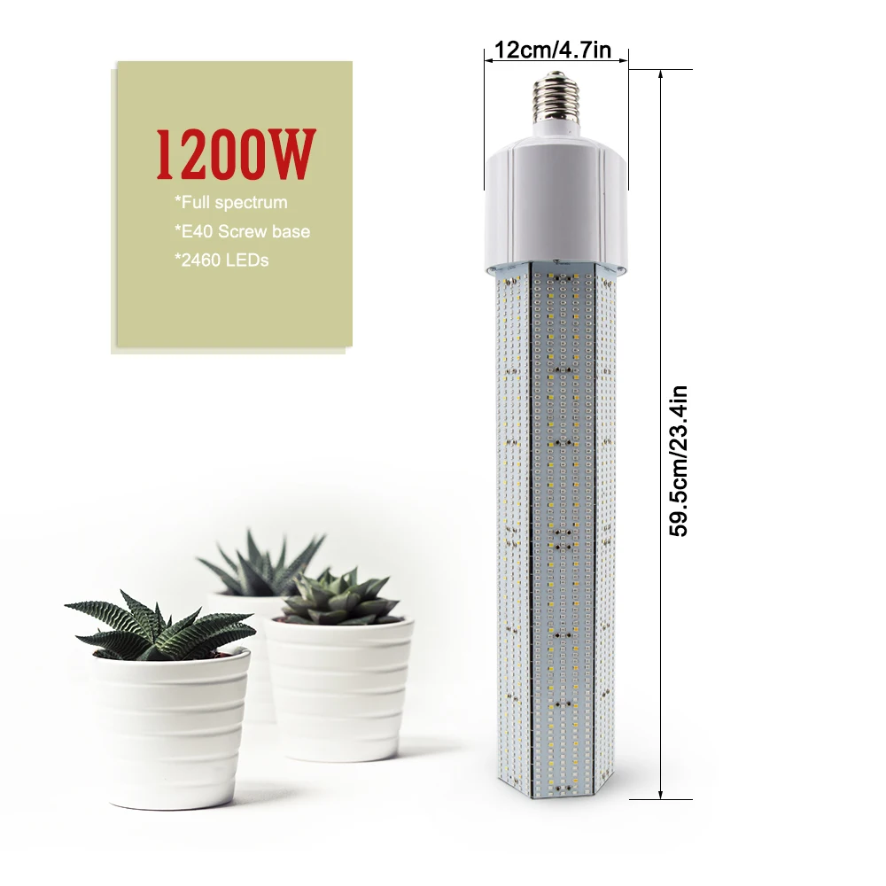 E40 1200 W растет свет лампы кукурузы полный спектр светодиодные лампы завода для цветок гидропоника комнатных растений роста парниковых расти палатка
