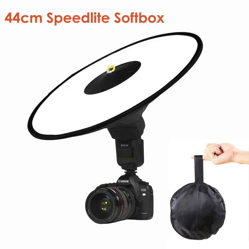 

Universal Flash 44cm Easy-Fold Round Speedlite Diffuser Camera Softbox Reflector for Canon Nikon Sony Camera DSLR Macro Shooting