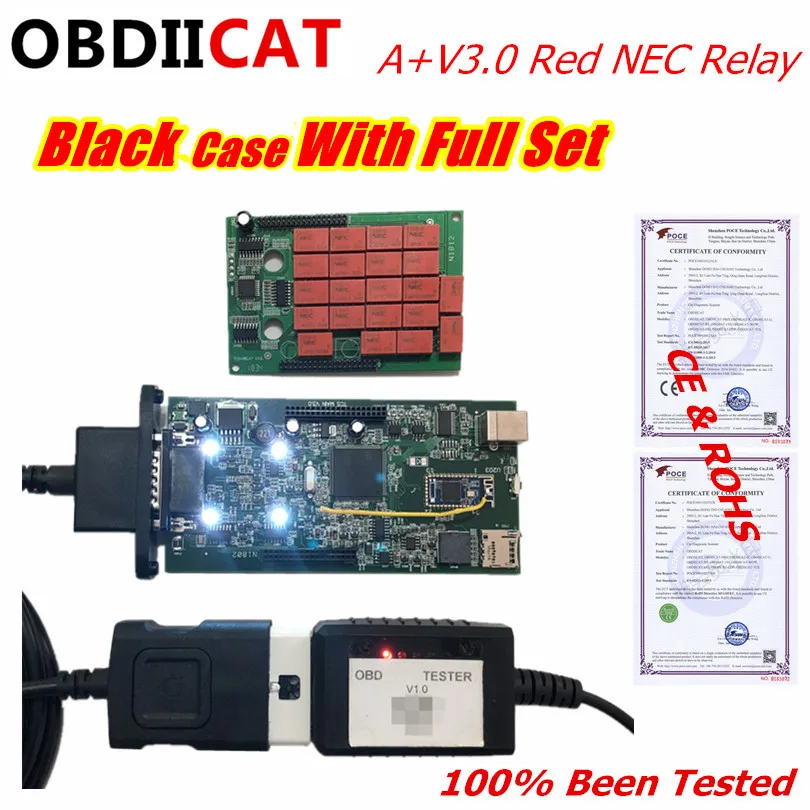 OBDIICAT-CDP Pro Plus Bluetooth V3.0 черный Vci + Canon реле TCS 2016,0 программное обеспечение с генератором ключей obd2 автомобилей или грузовиков диагностический