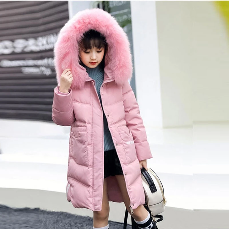 2017 chaqueta de invierno Monos para niños Niñas moda caliente grueso Abrigos abrigos ropa snowsuit largo downwinter jackets for children -