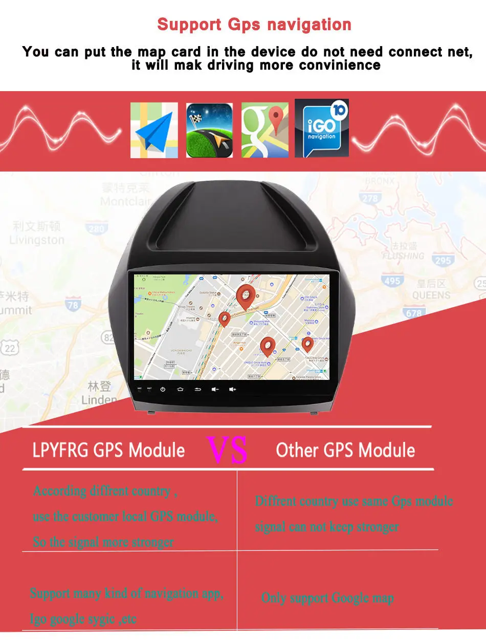 Excellent 9" Android 9.0 2din Car DVD Player For Hyundai/IX35/TUCSON 2009-2015 With Stereo Audio Video GPS Navigation Radio WIFI Headunit 6