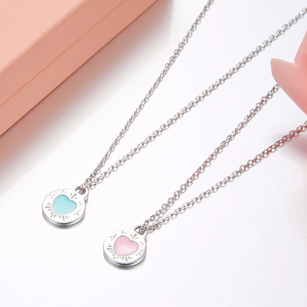 

Hot Fashion Personality Popular s925 Sterling Silver TIFF Love Heart Of Series & Heart-Key Necklace Charms Women Jewelry w/LOGO