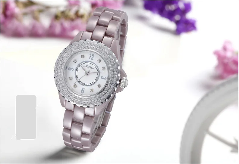MELISSA Brand Designer Full Ceramic Bracelet Watch Healthy Anti-allergy Women Dress Wristwatch Crystals Reloj Montre Femme F8011