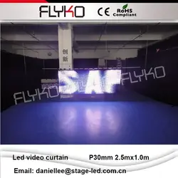 P3cm 2,5x1,0 м гибкий видеоэкран этапе светодиодные ткань украшения стен