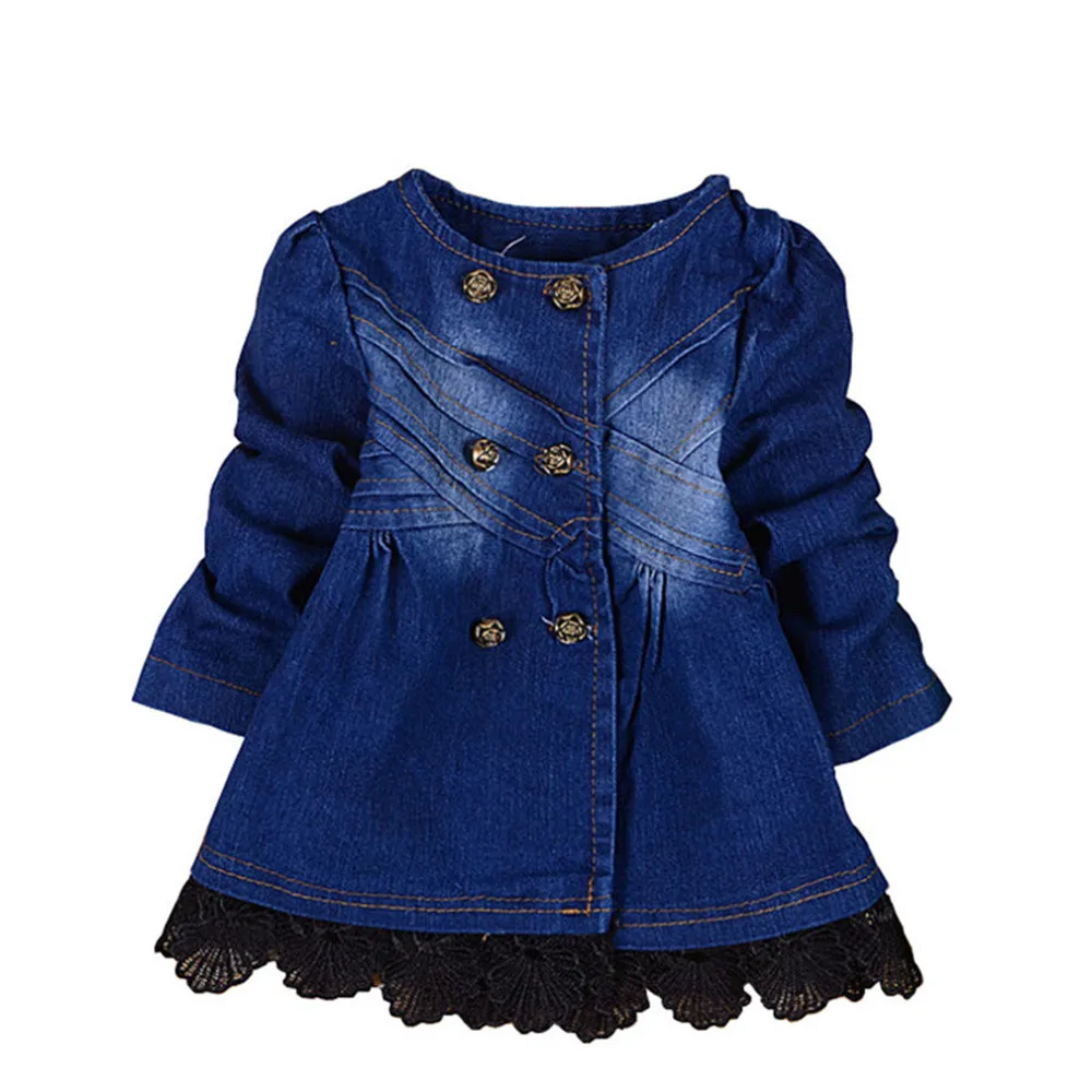 BibiCola baby girls spring autumn christmas denim jacket baby fashion