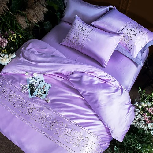 Silk Embroidered Bedding Set 4 Pcs Luxury Bedding Store