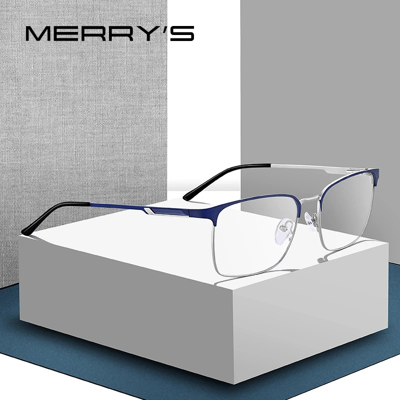 

MERRY'S Men Titanium Alloy Business Glasses Frame Male Square Ultralight Eye Prescription glasses S2032